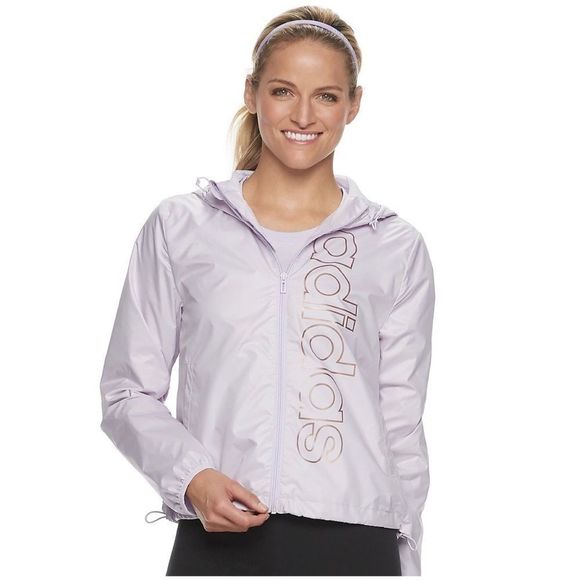 Adidas Women’s Purple Tint Activewear Windbreaker Jacket Size Large - Picture 1 of 5